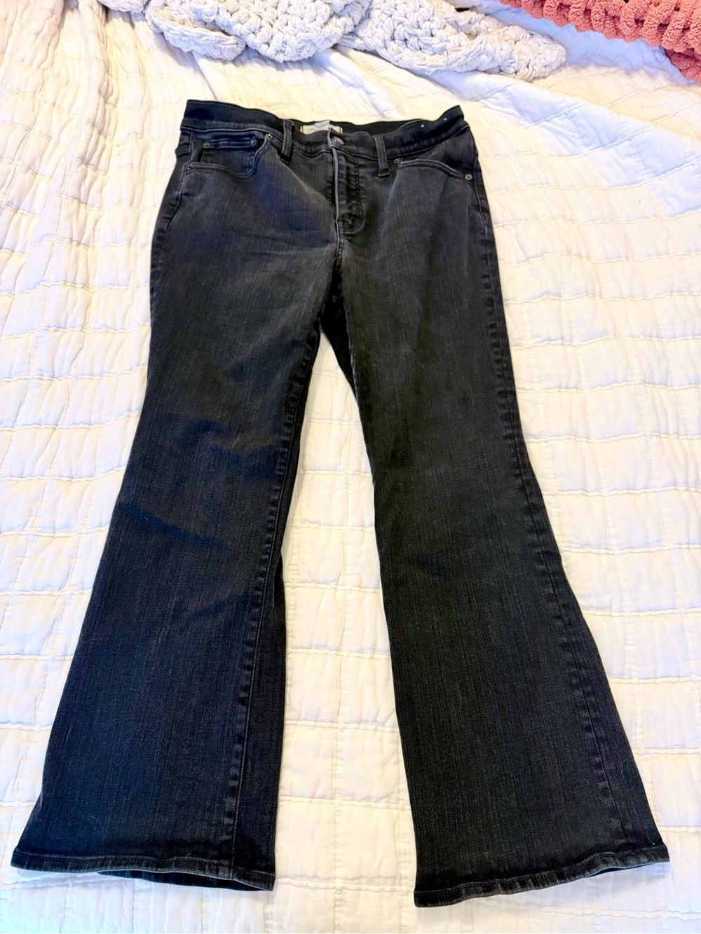 Madewell Black Flare Ankle Jeans